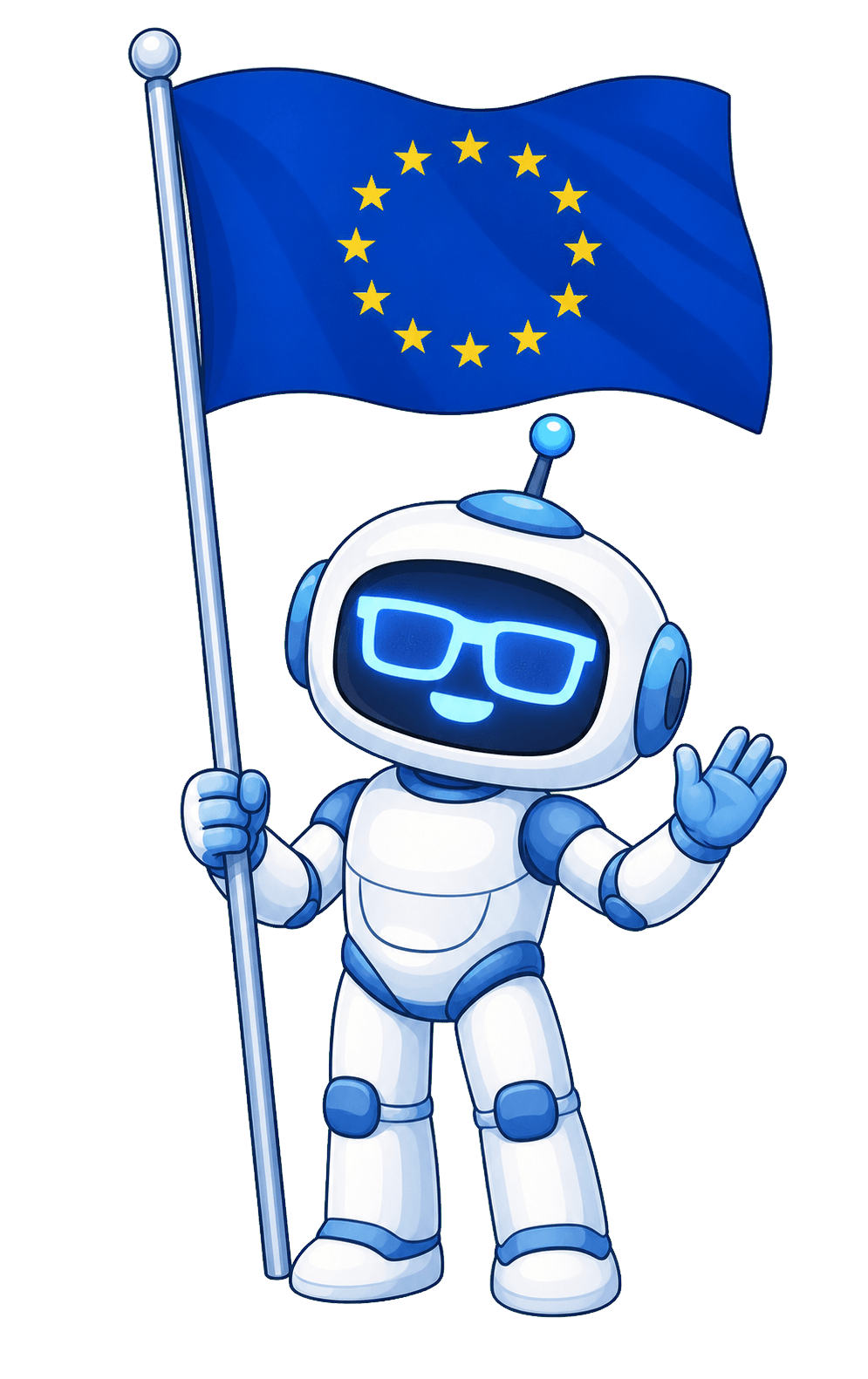 QRDude holding the European Union flag